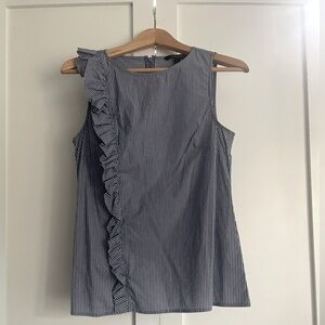 Banana Republic blue and white striped sleeveless blouse, size 4